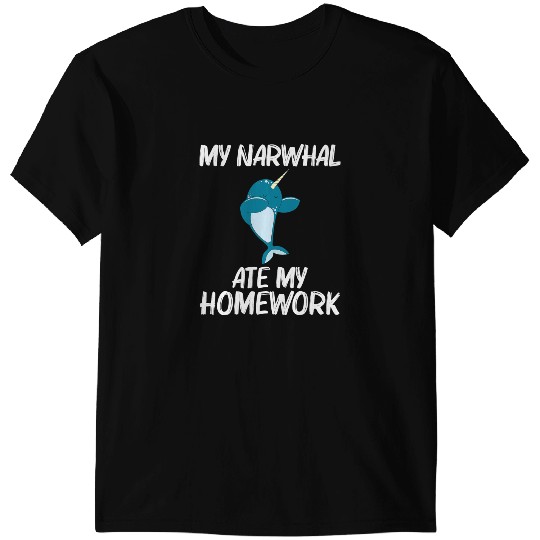 Narwhal Lover Funny Narwhal For Kids Boys Narwhale Sea Unicorns Fish Whale T-Shirts