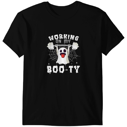Funny Halloween Workout Gym Working On My BooTy Men Women T-Shirts