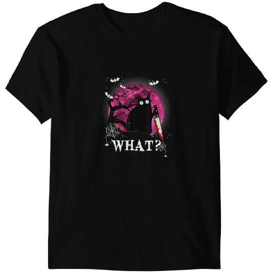 black cats Paws What Murderous Cat Holding knifes Funny Halloween Costume 29 T-Shirts