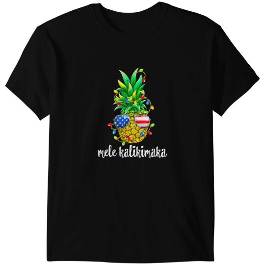 Mele Kalikimaka Funny Christmas Tree pineapples 4th Of July T-Shirts