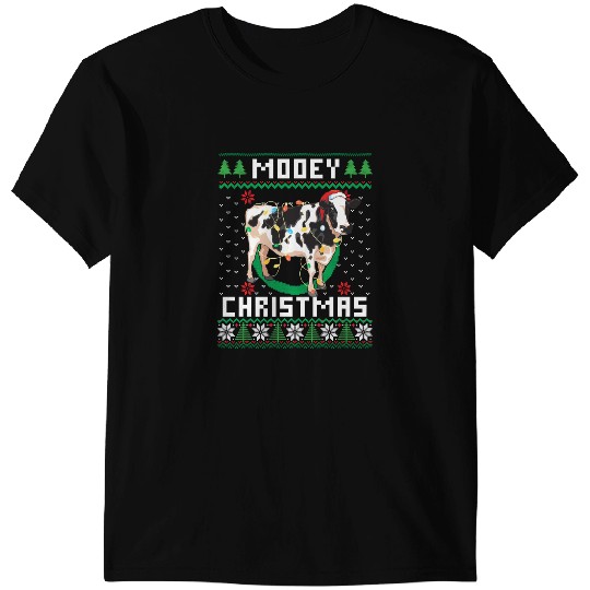 Cattle Cow Christmas Cow Santa Hat Cows xmass funny Cow T-Shirts