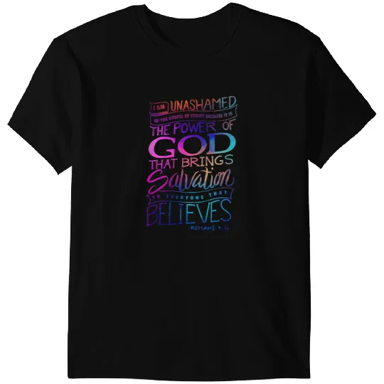 Christian I am Unashamed of the Gospel Bible Verse Christian Faith T-Shirts