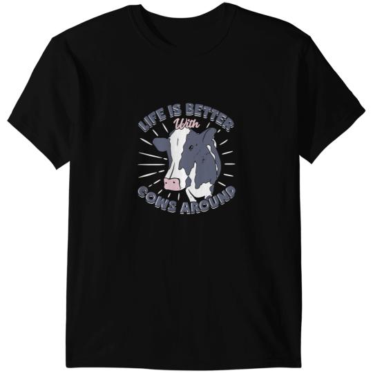 Cattle Cow Life Is Better With Cows Around Farmer Gift funny Cow Daisy Cattle T-Shirts