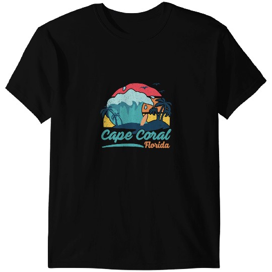 Surf Life Cape Coral Florida Beach Summer Surfing SunSet Palm Trees T-Shirts