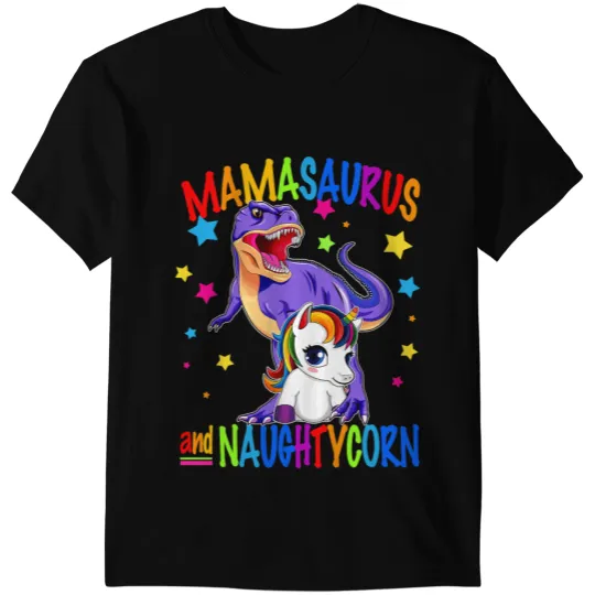 Dinosaur Dino Unicorns Funny Unicorns and TRex Mother and Daughter T-Shirts