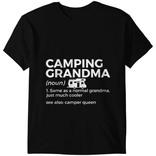 Camping Camp Grandma Definition Funny RV Camper Queen Camper T-Shirts