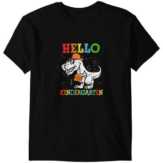 Dinosaur Dino Hello Kindergarten TRex Dinosaur Back To School Boy Student T-Shirts