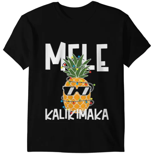 Mele Kalikimaka pineapples Hawaii Merry Christmas xmass Lights T-Shirts