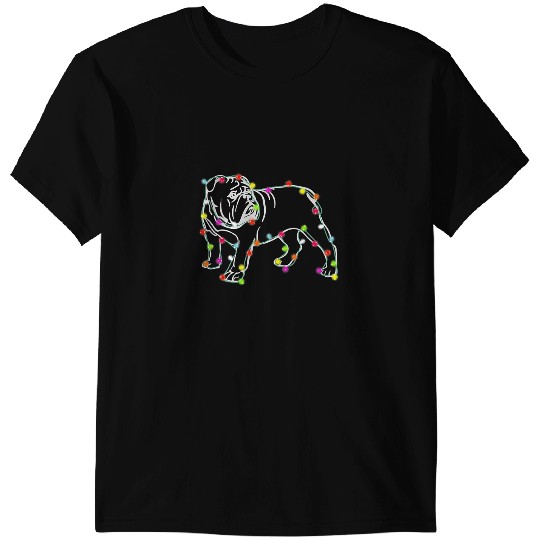 Dog English Bulldog Christmas Light Funny Dog Lover Christmas 247 T-Shirts
