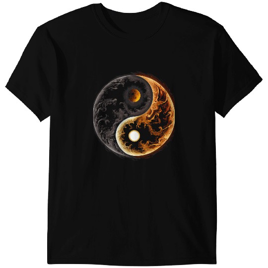 Meditation Yin Yang Sun Moon Graphic T-Shirts