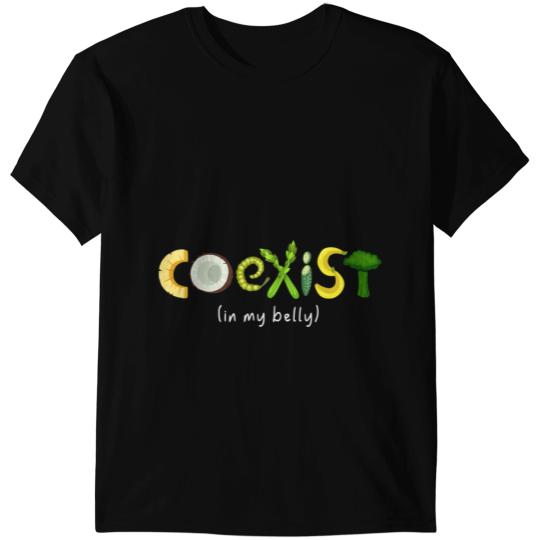 Coexist Vegetable Broccoli Parody Funny Vegan Apparel T-Shirts