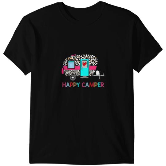 Camping Camp Happy Summer Camp Camping Leopard Funny Glamping 2 Camper T-Shirts