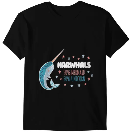 Mermaid Lover Narwhal I 50 Mermaid 50 Unicorns I Mermaid Unicorn T-Shirts