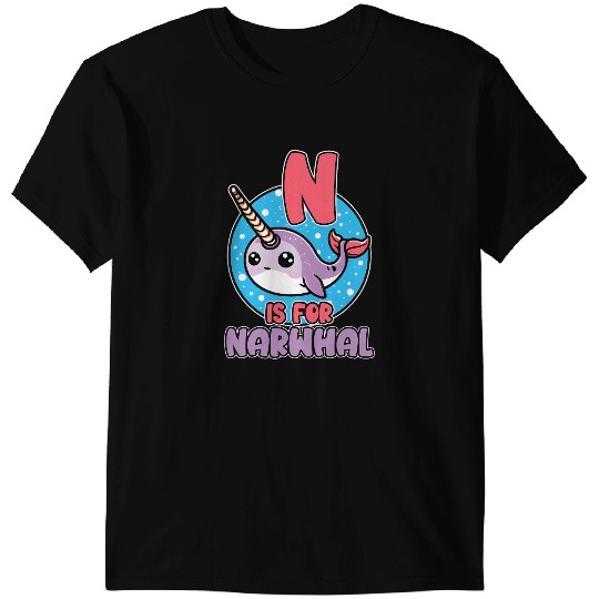 Narwhal Lover N Is For Narwhal Sea Unicorns Narwhal T-Shirts