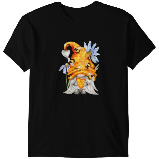 Bee Beekeeping Gnome Tees For Summer Kids Daisy Flower Honey Bee Gnome 246 Beekeeper T-Shirts