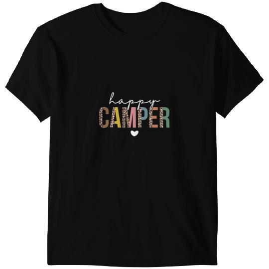 Camping Camp Happy Camper Leopard Camping Lover Outdoor Activities Camper T-Shirts