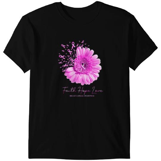 BC Faith hope love breast cancer awareness flower ribbons Cancer T-Shirts