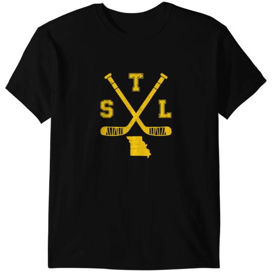 Hockey Gift St. Louis Retro Funny Hockey Sticks State Outile STL T-Shirts