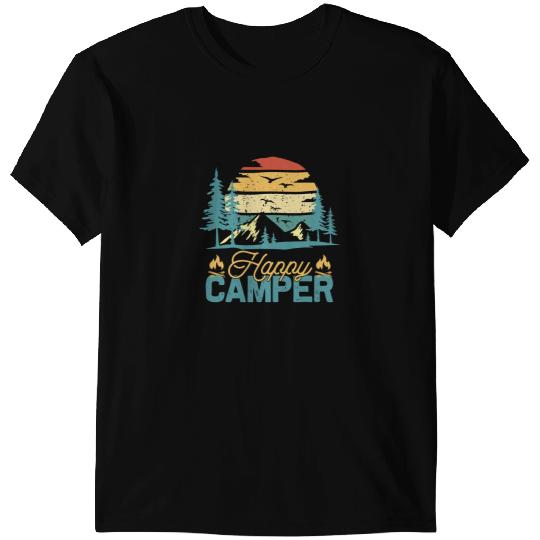 Camping Camp Happy Camper Retro vintages Funny Matching Camping Crew Camper T-Shirts