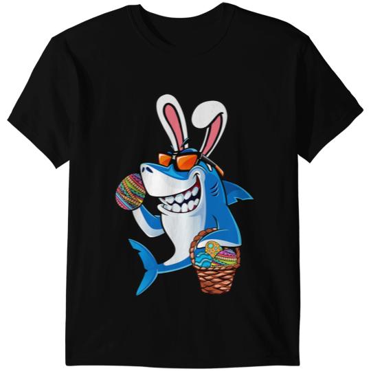 Ocean Shark Cute Bunny Shark Easter Egg Hunting For Boys Girls Kids T-Shirts