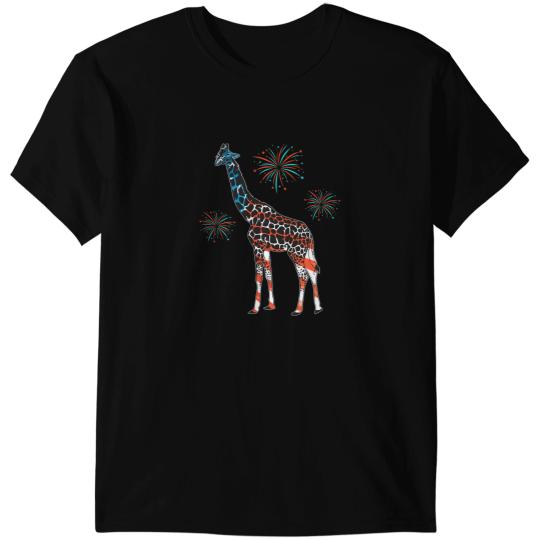 Giraffe Gift American Flag Boys Girls Men Women Fourth Of July 155 T-Shirts