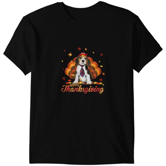 Cute Beagle Happy Thanksgiving Turkey Dog Crispy Leaf28 T-Shirts