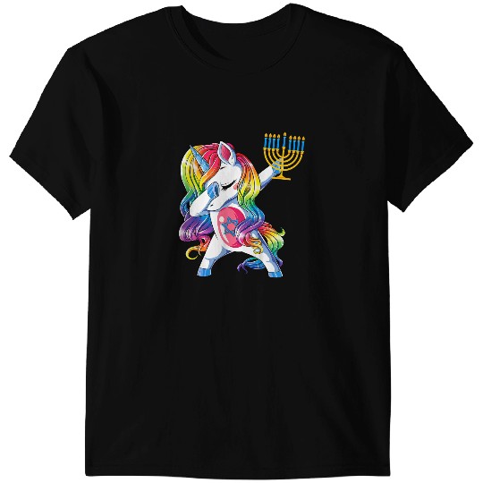 Unicorns Lover Pony Jewnicorn Funny Hanukkah Unicorns Girls Women Pajamas 6 T-Shirts