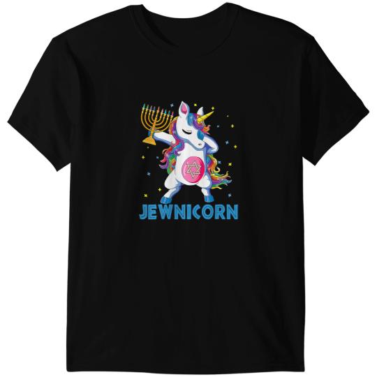 Unicorns Lover Pony Jewnicorn Funny Hanukkah Unicorns For Girl Women Pajamas T-Shirts