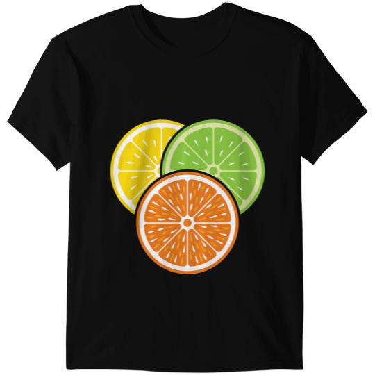 Lemon Slice Lime Orange Citrus Vegan Summer Fruit T-Shirts
