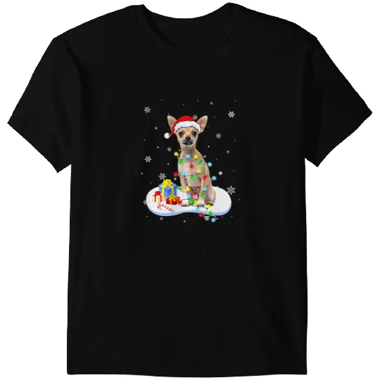 Chihuahuas Christmas Light Dog Dad Dog Mom 477 Chihuahua Dog T-Shirts