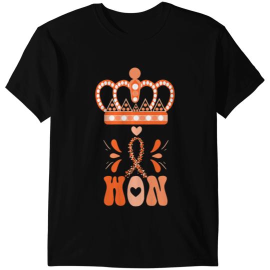 Leukemia Survivor I Won Queen Crown Warrior Orange Ribbon Leukemia Cancer 2 T-Shirts