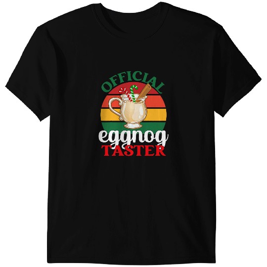 Official Eggnog Taster Funny Egg Nog Christmas Drink Retro T-Shirts