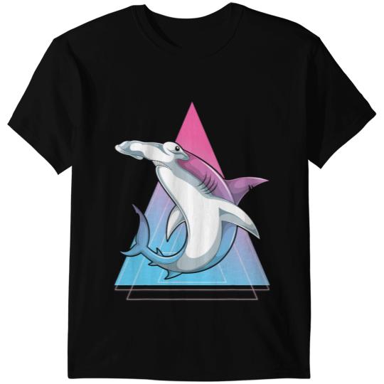 Ocean Shark Synthwave Aesthetics Predator 90s Vaporwave Hammerhead Shark T-Shirts