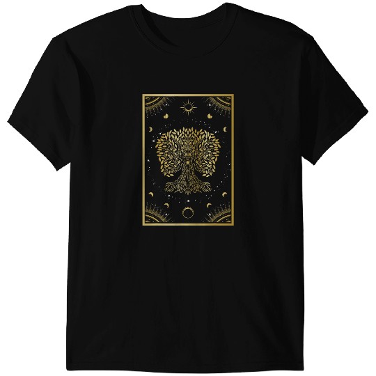 Tree of Life Moon Phases Zen Yoga Meditation Mindfulness T-Shirts