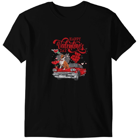 Dog English Bulldog My english bulldog Is My Valentine on Red Truck Dog Lover 233 T-Shirts