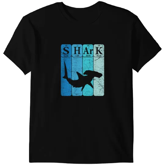 Ocean Shark Hammerhead Shark Periodic Table Elements Retro Shark T-Shirts