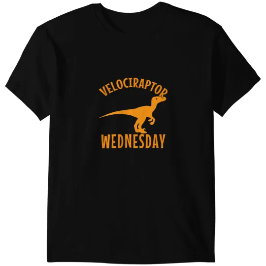 Dinosaur Dino Kids VELOCIRAPTOR WEDNESDAY Dino Days of the Week for Kids T-Shirts