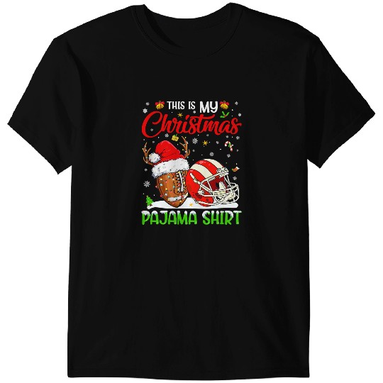 Football Gift This Is My Christmas Pajama Football Christmas Light 115 T-Shirts