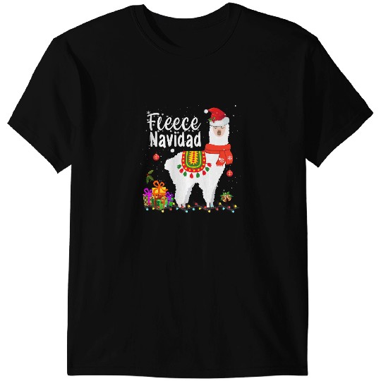 Lama Llama leece Feliz Navidad Llama Christmas Cute xmass 64 T-Shirts