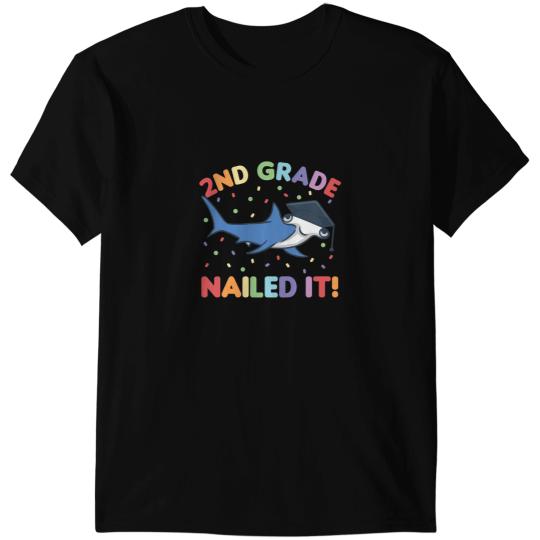 Ocean Shark Kids Kids 2nd Grade Nailed It Hammerhead Shark Graduation T-Shirts