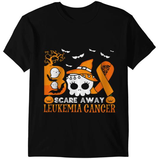 Leukemia Survivor Boo Scare Away Leukemia Cancer Halloween Orange Ribbon T-Shirts