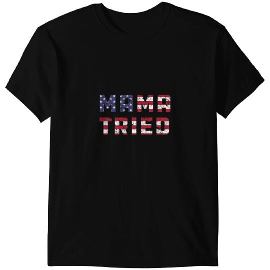 Mama Tried Country Music Lyric USA Flag Retro Grunge Redneck T-Shirts