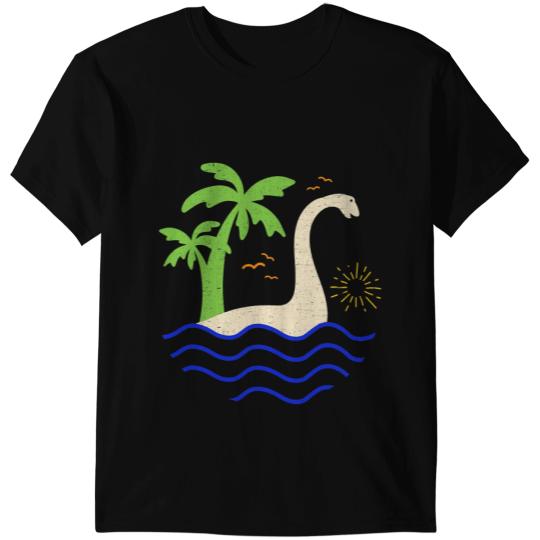 Loch Ness Monster Retro Nessie Beach and Palm 80s Summer T-Shirts
