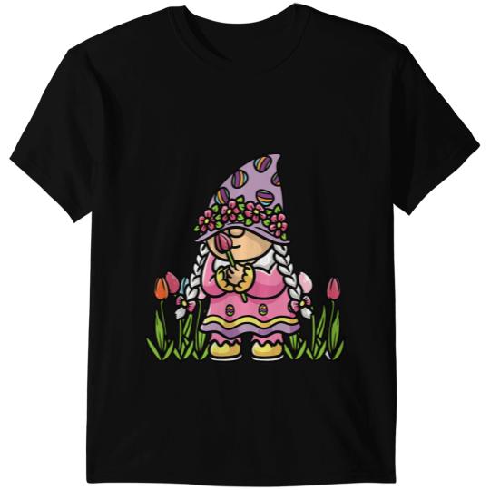 Easter Gnome Tulip Flower Floral Gnome Lover T-Shirts
