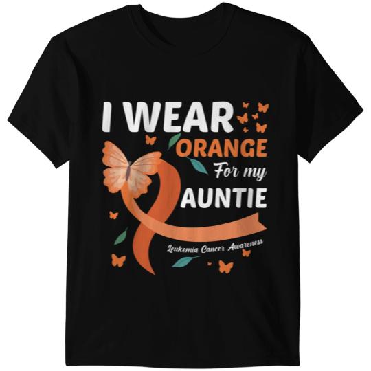 Leukemia Survivor I Wear Orange For My Auntie Leukemia Cancer Awareness T-Shirts