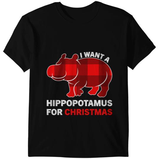 Hippo Gift I Want A Hippopotamus For Christmas xmass for Kid Women 274 T-Shirts
