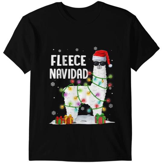 Lama Llama Fleece Feliz Navidad Llama Christmas Cute Llama xmass Lights 148 T-Shirts