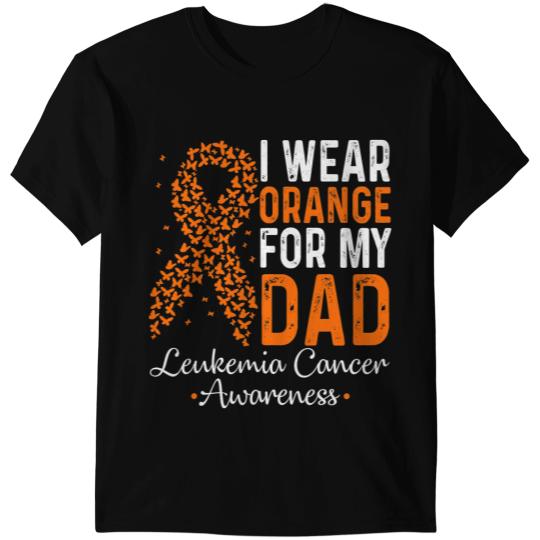 Leukemia Survivor I Wear Orange For My Dad Leukemia Cancer Orange Ribbon T-Shirts