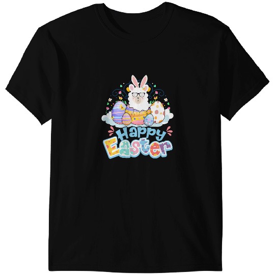 Lama Llama Kids Happy Easter Gifts Cute Llama Bunny Girls Easter Eggs 12 T-Shirts