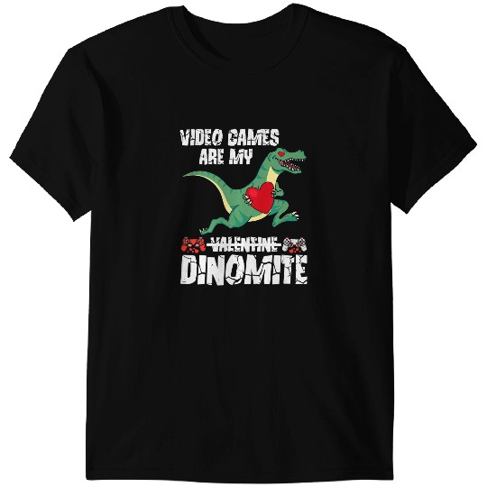 Dinosaur Dino Kids Video Games Are My Dinomite TRex Boys Valentines Dinosaur T-Shirts